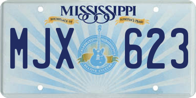 MS license plate MJX623