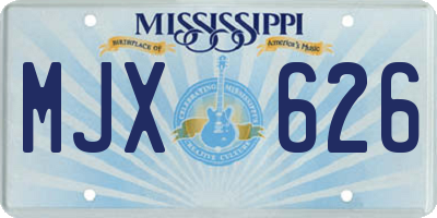 MS license plate MJX626