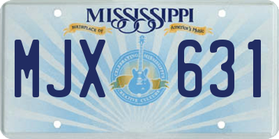 MS license plate MJX631