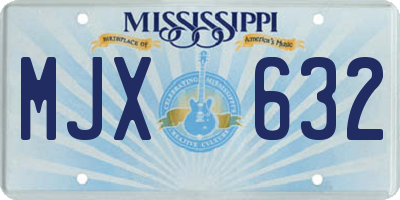 MS license plate MJX632