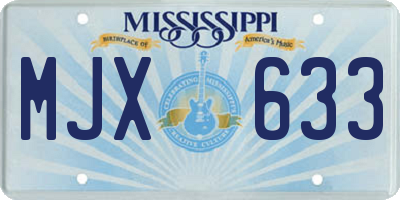 MS license plate MJX633