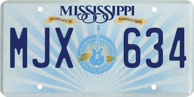 MS license plate MJX634