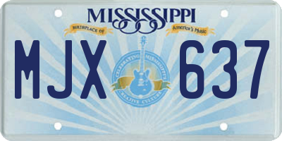 MS license plate MJX637