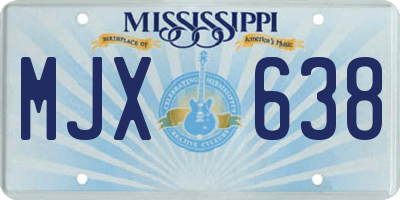 MS license plate MJX638