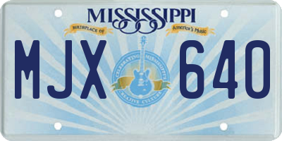 MS license plate MJX640