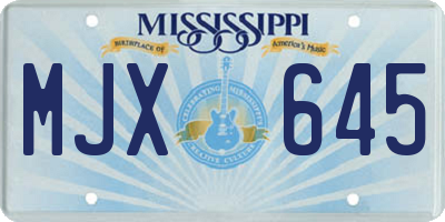 MS license plate MJX645