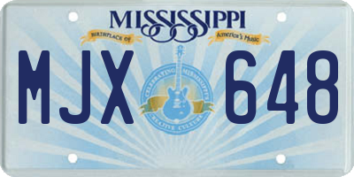 MS license plate MJX648