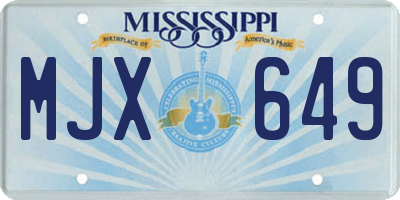 MS license plate MJX649