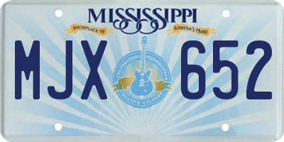 MS license plate MJX652