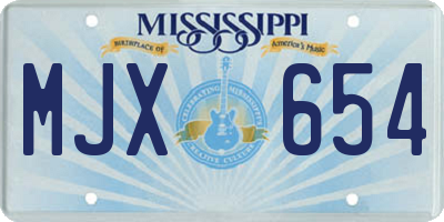 MS license plate MJX654