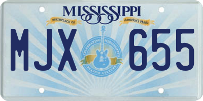 MS license plate MJX655