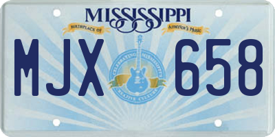 MS license plate MJX658