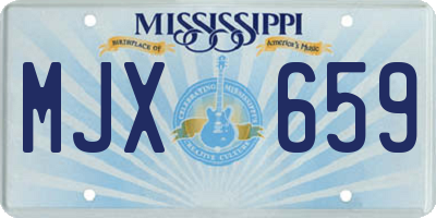 MS license plate MJX659