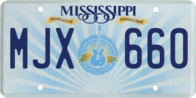 MS license plate MJX660