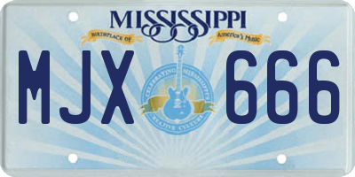 MS license plate MJX666