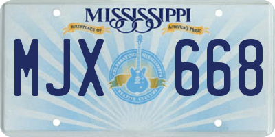 MS license plate MJX668