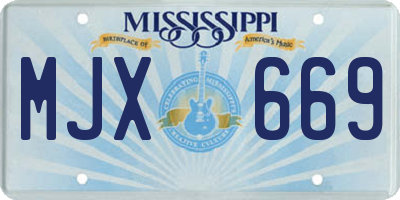 MS license plate MJX669