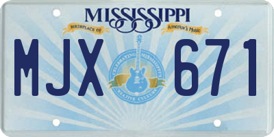 MS license plate MJX671