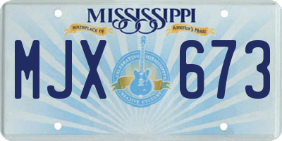 MS license plate MJX673