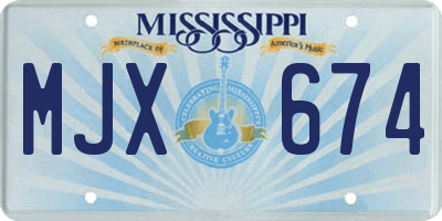 MS license plate MJX674