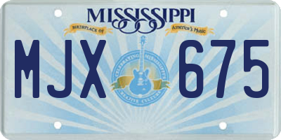 MS license plate MJX675