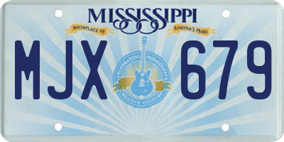 MS license plate MJX679
