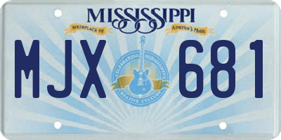 MS license plate MJX681
