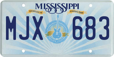 MS license plate MJX683