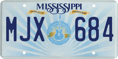 MS license plate MJX684
