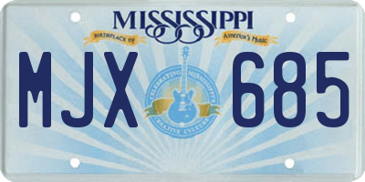 MS license plate MJX685