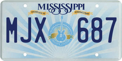 MS license plate MJX687