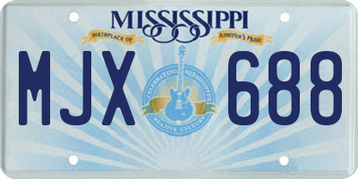MS license plate MJX688