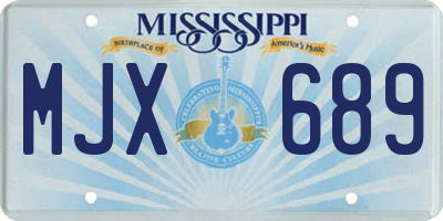 MS license plate MJX689