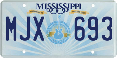 MS license plate MJX693