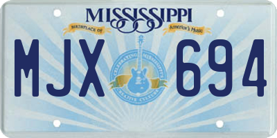 MS license plate MJX694
