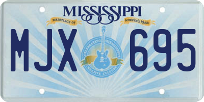 MS license plate MJX695