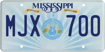 MS license plate MJX700