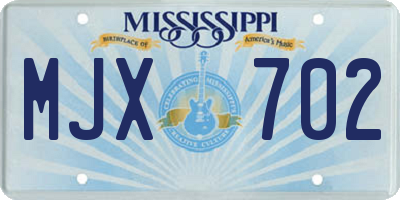 MS license plate MJX702
