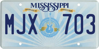 MS license plate MJX703
