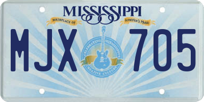 MS license plate MJX705