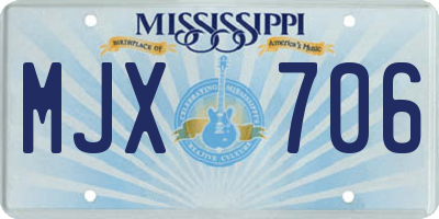 MS license plate MJX706