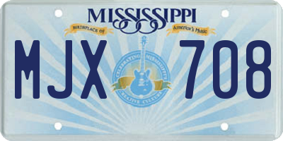 MS license plate MJX708