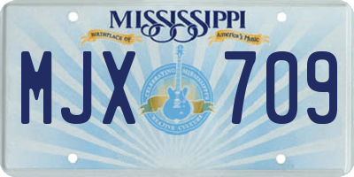 MS license plate MJX709