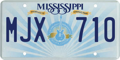 MS license plate MJX710