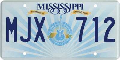 MS license plate MJX712