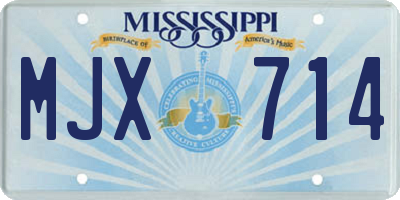 MS license plate MJX714