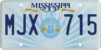 MS license plate MJX715