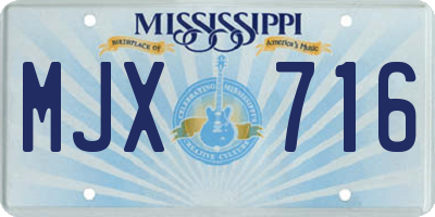 MS license plate MJX716
