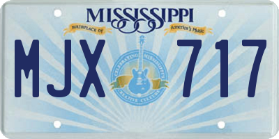 MS license plate MJX717