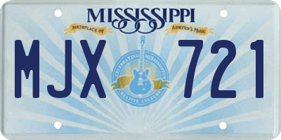 MS license plate MJX721